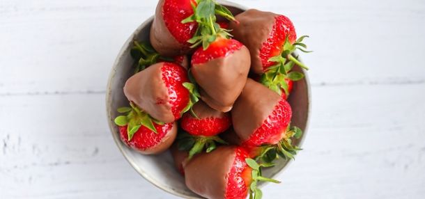 Strawberries covered with chocolate