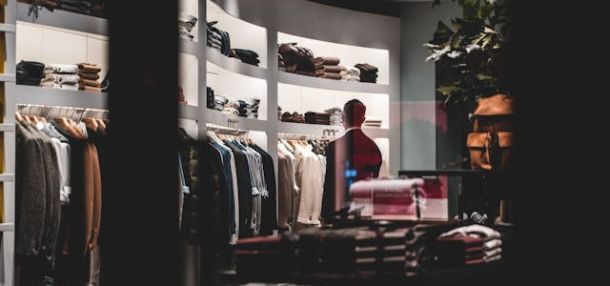 A man in a clothing shop