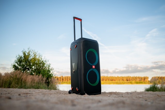 Speaker on the beach